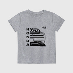 Футболка хлопковая детская Honda nsx acura vtec powered, цвет: меланж