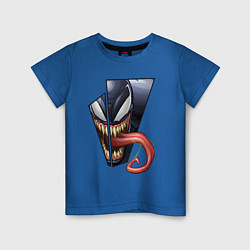 Футболка хлопковая детская Venom with tongue sticking out, цвет: синий