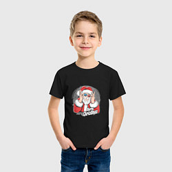 Футболка хлопковая детская Cool Santa, цвет: черный — фото 2