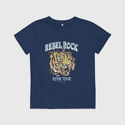 Футболка хлопковая детская Мятежный рок, цвет: тёмно-синий