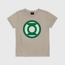 Футболка хлопковая детская Green lantern logo, цвет: миндальный