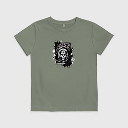 Футболка хлопковая детская Веселая смерть в капюшоне, цвет: авокадо