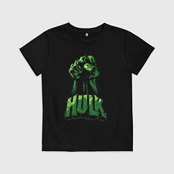 Футболка хлопковая детская Халк, цвет: черный