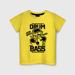 Футболка хлопковая детская Drum n Bass: More Bass цвета желтый — фото 1