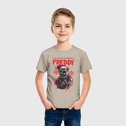 Футболка хлопковая детская Five Nights at Freddys - Freddy, цвет: миндальный — фото 2