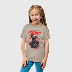 Футболка хлопковая детская Five Nights at Freddys - Freddy, цвет: миндальный — фото 2