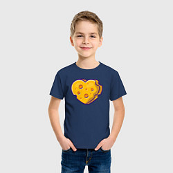 Футболка хлопковая детская Сырная любовь, цвет: тёмно-синий — фото 2
