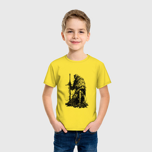 Детская футболка Элитный рыцарь с двуручным мечом / Желтый – фото 3