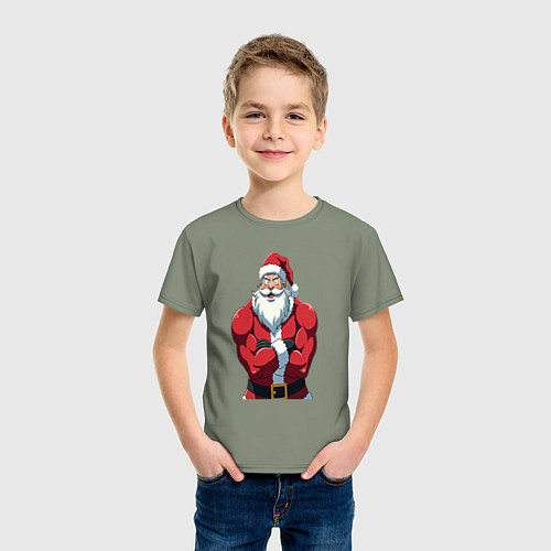 Детская футболка Дед мороз фитнес / Авокадо – фото 3