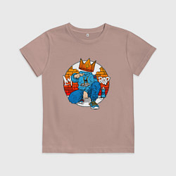 Футболка хлопковая детская Rap - Concrete battle, цвет: пыльно-розовый