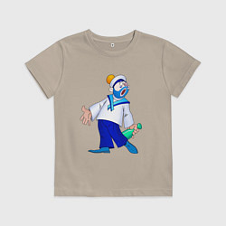 Футболка хлопковая детская Морячок, цвет: миндальный