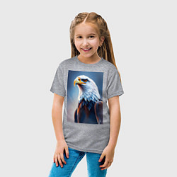 Футболка хлопковая детская Грациозный орел, цвет: меланж — фото 2