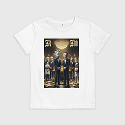 Футболка хлопковая детская Rick and Morty - mafia, цвет: белый