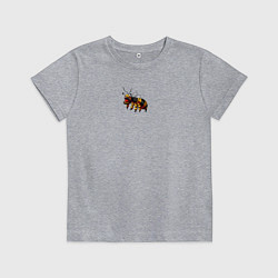 Футболка хлопковая детская Укуренная пчела, цвет: меланж