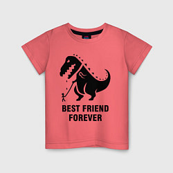 Футболка хлопковая детская Godzilla best friend, цвет: коралловый