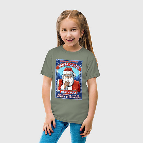 Детская футболка Santa Claus north pole / Авокадо – фото 4