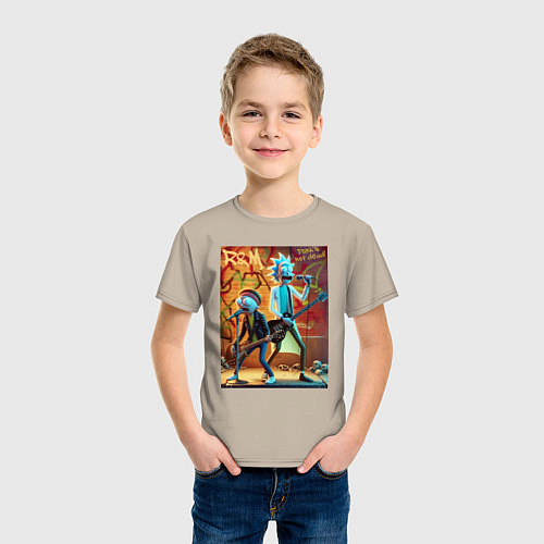 Детская футболка Punk rock - Rick and Morty / Миндальный – фото 3