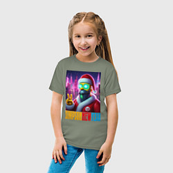 Футболка хлопковая детская Simpson new year - fantasy, цвет: авокадо — фото 2