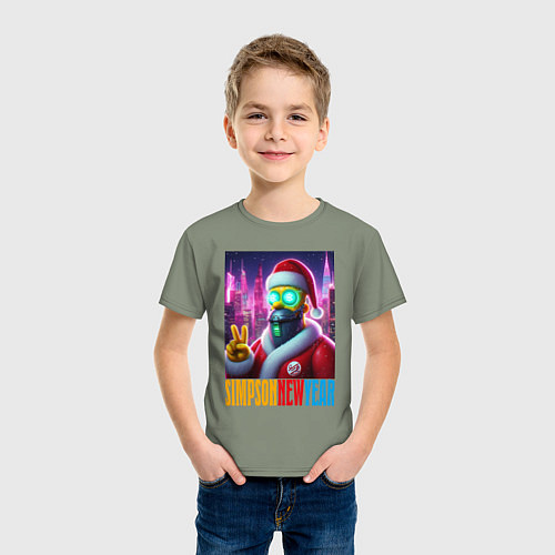 Детская футболка Simpson new year - fantasy / Авокадо – фото 3