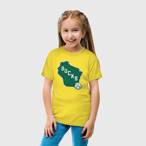 Детская футболка Bucks team / Желтый – фото 4