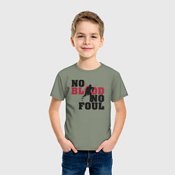 Футболка хлопковая детская Хоккей - нет крови нет фола, цвет: авокадо — фото 2