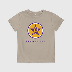 Футболка хлопковая детская Lakers stars, цвет: миндальный
