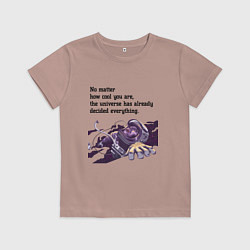 Футболка хлопковая детская Вселенная уже всё решила, цвет: пыльно-розовый