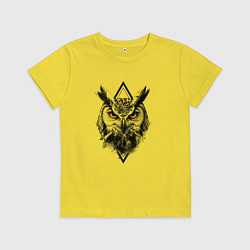 Футболка хлопковая детская Ушастая сова, цвет: желтый