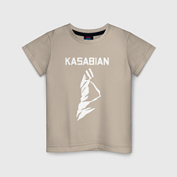 Футболка хлопковая детская Kasabian - logo, цвет: миндальный