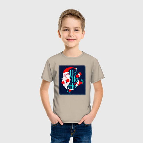 Детская футболка Санта Клаус спешит поздравить / Миндальный – фото 3