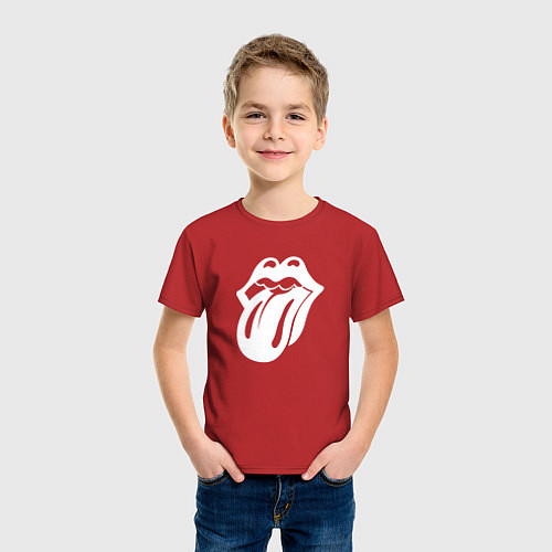 Детская футболка Rolling Stones - white logo / Красный – фото 3