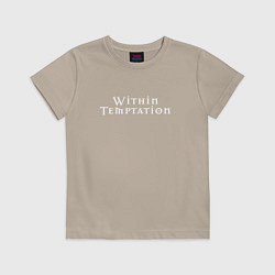 Футболка хлопковая детская Within Temptation: logo, цвет: миндальный