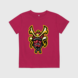 Футболка хлопковая детская Samurai face, цвет: маджента
