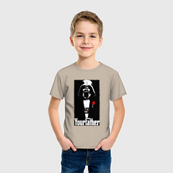 Футболка хлопковая детская Крёстный отец Дарт Вейдер, цвет: миндальный — фото 2