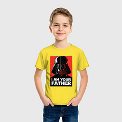 Футболка хлопковая детская Я твой отец дарт вейдер, цвет: желтый — фото 2