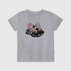 Футболка хлопковая детская Схватка с космическим осьминогом, цвет: меланж