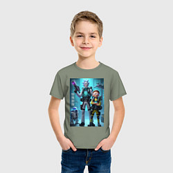 Футболка хлопковая детская Rick and Morty - cyber special forces, цвет: авокадо — фото 2