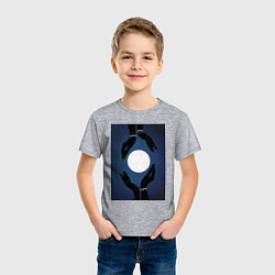 Футболка хлопковая детская Moonlight in the night, цвет: меланж — фото 2