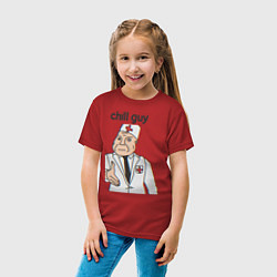 Футболка хлопковая детская Чиловый парень дурка, цвет: красный — фото 2