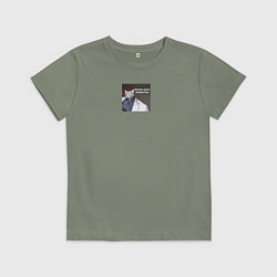 Футболка хлопковая детская Бизнес дело непростое, цвет: авокадо