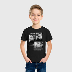 Футболка хлопковая детская Taehyung bts black-white, цвет: черный — фото 2