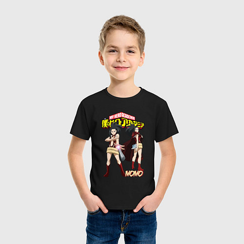 Детская футболка Моя геройская академия Момо / Черный – фото 3