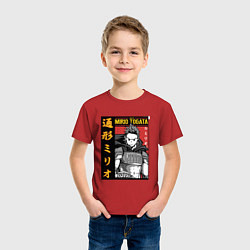 Футболка хлопковая детская Моя геройская академия Mirio Togata, цвет: красный — фото 2