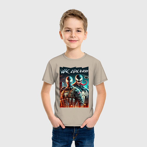 Детская футболка We are Venom - meme / Миндальный – фото 3