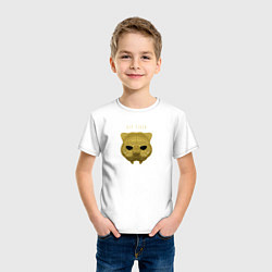 Футболка хлопковая детская Золотая маска тигра из игры в кальмара, цвет: белый — фото 2