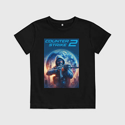 Футболка хлопковая детская Counter Strike 2 - shooter, цвет: черный