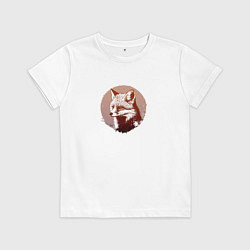 Футболка хлопковая детская Самоуверенный лис, цвет: белый