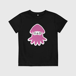 Футболка хлопковая детская Кальмарчик, цвет: черный