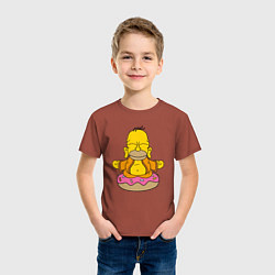 Футболка хлопковая детская Homer yoga, цвет: кирпичный — фото 2