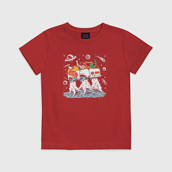 Футболка хлопковая детская Космический автомобиль, цвет: красный